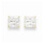 14k Yellow Gold 7mm Square CZ Post Earrings