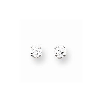 14k White Gold 3.25mm CZ stud Earrings