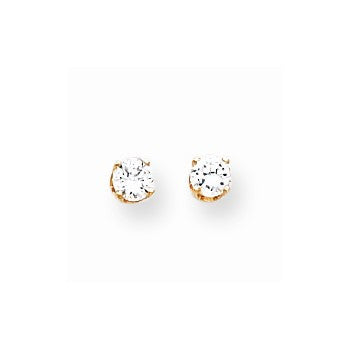 14k Yellow Gold 3.5mm CZ stud Earrings