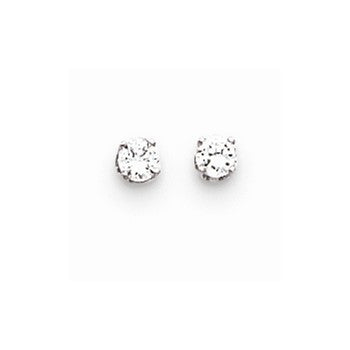 14k White Gold 3.5mm CZ stud Earrings