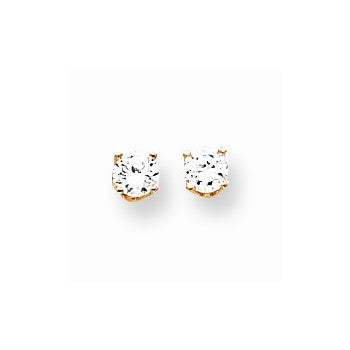 14k Yellow Gold 3.75mm CZ stud Earrings