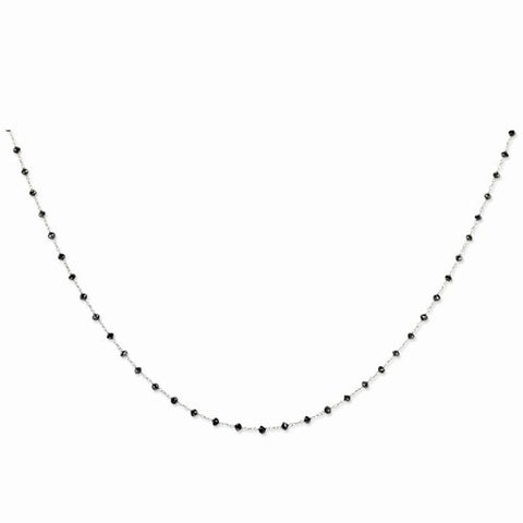 14K White Gold Black Diamond Briolette Necklace