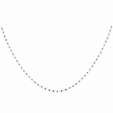 14K White Gold Coffee Brown Diamond Briolette Necklace