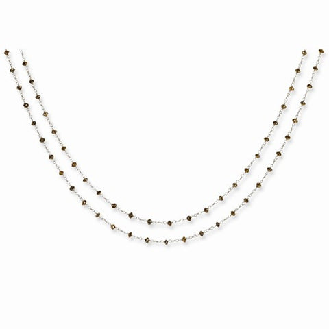 14K White Gold Coffee Brown Diamond Briolette Necklace