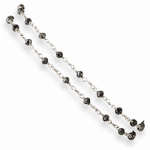 14K White Gold Black Diamond Briolette Bracelet