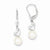 14k White Gold Cultured Pearl Drop Earrings