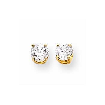 14k Yellow Gold 5mm Cubic Zirconia Earrings