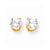 14k Yellow Gold 7mm Cubic Zirconia Earrings