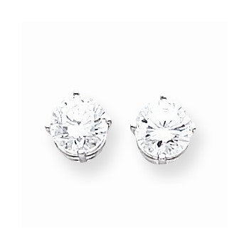 14k White Gold 7mm Cubic Zirconia Earrings