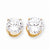 14k Yellow Gold 10mm Cubic Zirconia Earrings