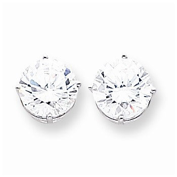 14k White Gold 10mm Cubic Zirconia Earrings