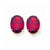 14k Yellow Gold 10x8mm Oval Created Ruby Earring, Jewelry Earrings