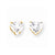 14k Yellow Gold 7mm Heart Cubic Zirconia Earrings