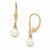 14k Yellow Cultured Pearl Leverback Earrings