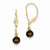 14k Yellow Gold Coffee Brown Cultured Pearl Leverback Earrings