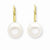 14k Yellow Gold 8-8.5mm Freshwater Cultured Button Pearl Leverback Earrings