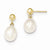 14k Yellow Gold 7-7.5mm White Freshwater Cultured Pearl Dangle Earrings