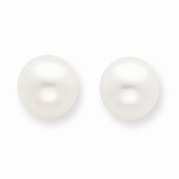 14k Yellow Gold 7-7.5mm White Freshwater Cultured Pearl Stud Earrings