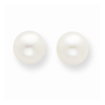 14k Yellow Gold 5-5.5mm White Freshwater Cultured Pearl Stud Earrings