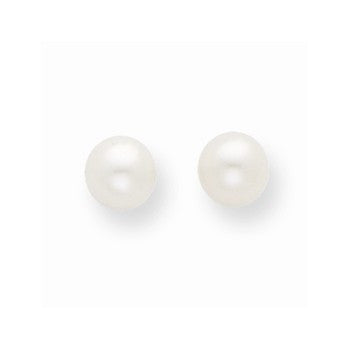 14k Yellow Gold 3-3.5mm White Freshwater Cultured Pearl Stud Earrings