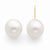 14k Yellow Gold 10-10.5mm White Freshwater Cultured Pearl Stud Earrings