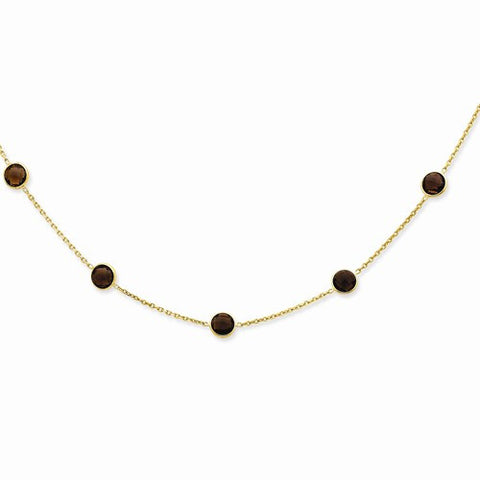 14K Yellow Gold Smoky Topaz Necklace