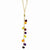 14K Yellow Gold Multi-Color Heart Gemstones Necklace