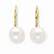 14k Yellow Gold 7-7.5mm Freshwater Cultured Pearl Leverback Earrings