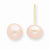 14k Yellow Gold 6-6.5mm Pink Freshwater Cultured Button Pearl Stud Earrings