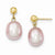 14k Yellow Gold 8-8.5mm Purple Freshwater Cultured Pearl Dangle Earrings