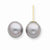 14k Yellow Gold 8-8.5mm Grey Saltwater Akoya Cultured Pearl Stud Earrings