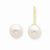 14k Yellow Gold 6-7mm White Saltwater Akoya Cultured Pearl Stud Earrings