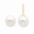 14k Yellow Gold 7-8mm White Saltwater Akoya Cultured Pearl Stud Earrings