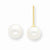 14k Yellow Gold 5-5.5mm White Freshwater Cultured Button Pearl Stud Earrings