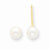 14k Yellow Gold 4-4.5mm White Freshwater Cultured Button Pearl Stud Earrings