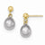 14k Yellow Gold 6-6.5mm Grey Freshwater Cultured Pearl Dangle Earrings