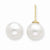 14k Yellow Gold 9-10mm White Saltwater Cultured South Sea Pearl Post Earrings