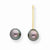 14k Yellow Gold 4-4.5mm Black Freshwater Cultured Pearl Stud Earrings