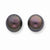 14k Yellow Gold 8-8.5mm Black Salt Water Cultured Pearl Stud Earrings