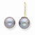 14k Yellow Gold 6-7mm Grey Saltwater Akoya Cultured Pearl Stud Earrings