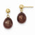 14k Yellow Gold 8-8.5mm Brown Freshwater Cultured Pearl Dangle Earrings