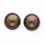 14k Yellow Gold 10-10.5mm Brown Freshwater CulturedButton Pearl Stud Earrings