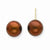 14k Yellow Gold 9-9.5mm Coffee Brown Freshwater Cultured Pearl Stud Earrings