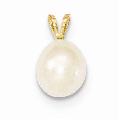 14k Gold 8mm Freshwater Cultured Rice Pearl Pendant, Pendants for Necklace