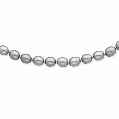 14K Yellow Gold Grey Freshwater Cultured Pearl Necklace