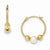 14k Yellow Gold Polished Hoop with Freshwater Cultured Pearl Earring, Jewelry Earrings