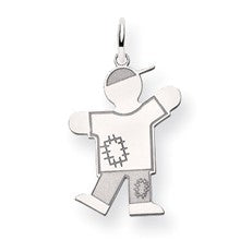 14k White Gold Kid Charm hide-image