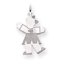 14k White Gold Kid Charm hide-image