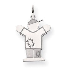 14k White Gold Kid Charm hide-image