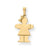 14k Gold Solid Engravable Girl w/ Bow on Left Charm hide-image